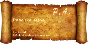Paschka Ajna névjegykártya
